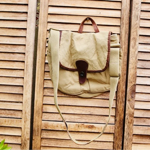 Tan and Brown Men's Bag